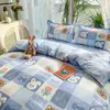 Set di biancheria da letto Set di biancheria da letto in stile coreano Twin Queen Size Copripiumino a forma di cuore amorevole carino Lenzuolo piatto Biancheria da letto in poliestere per principessa