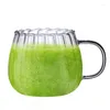 Wine Glasses Glass Mugs 400ml Transparent Convex Large Capacity Colorful Striped Cup Pumpkin With Handle For Milk Tea