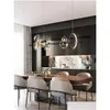 Chandeliers Modern Led Novelty Glass Bubble Chandelier Nordic Dining Room Lamp Office Lighting Kitchen Island Home Decoration Hanging Dhuyf