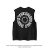 Men's Tank Tops American Style Retro Handsome Smoke Gothic Letter Printed Top Men And Women Summer Fashion Trend Couple Sleeveless T-shirt