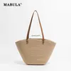 Shoulder Bags 2023 Simple Womens Straw Woven Tote Bag Big Capacity Soulder Beac andbag for Travel Casual Eco Work PurseH24217