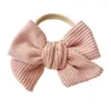 Accessoires pour cheveux Bandeau pour bébé 4,5 pouces Corduroy Pinwheel Bow Headwrap Girls Nyly Hairband