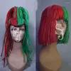 Palco desgaste verde vermelho cabeça ornamento mulheres pólo dança headwear borlas grânulo corrente perucas rave outfit desempenho acessórios xs7517