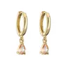 Hoopörhängen Eyika Dainty Simple Water Drop Plain Earring för kvinnor Färgglada Zircon Crystal Pear Shape Minimalistiska smycken