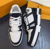 Célèbre marque Vintage hommes baskets chaussures bleu noir Denim cuir fleur semelle en caoutchouc Abloh baskets à lacets Virgil fête robe de mariée skateboard marche EU38-46