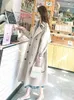 Koreaanse Mode Lange Jassen Vrouw Winter Effen Kleur Revers Dubbele Rij Knop Windjack Dames Trenchcoat Overjas Vrouwelijke 240202