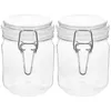 Storage Bottles 2 Pcs Airtight Honey Jar Dispenser Glass Bottle Kitchen Canisters With Lid Plastic Sealed Caviar