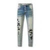 Designer heren jeans paarse jeans mode rechte broek paars gloednieuwe echte stretch heren Robin Rock Revival Crystal Rivet denim designer broek 123