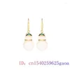 Kolczyki Dangle White Jade Gourd Chalcedony Fashion Biżuter