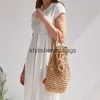 Zaino stile 2023 estate casual zaini di paglia donne fatte a mano con coulisse borse a tracolla da spiaggia signore rafia rattan tessuto borse da viaggioH24217