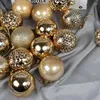 Decoración de fiesta Bolas de árbol de Navidad 36PCS Forma especial Galvanizado Pintado Inastillable Juego de bolas colgantes Adornos de 2,4 pulgadas