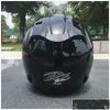 Motorcycle Helmets Black Half Helmet Outdoor Sport Men And Women Racing Open Face Dot Appd Drop Delivery Mobiles Motorcycles Dhc9Z