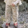 Pantalons d'hiver coréens pour enfants, vêtements pour filles, Style étranger, imprimé pastoral, en coton, pantalons décontractés, 2024