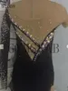 Stage Wear Irregular Sleeves Luxurious Rhinestone Figure Skating Dress Gymnastics Costume Ballet Dancewear Acrobatic Performance Costumes