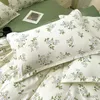 Sängkläder set blommor tryckt täcke täcke med ark fodral ingen fyllning varm söt tecknad säng linne full queen size hem sängkläder