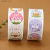 Etiketter Taggar 2,5 cm runda klistermärken Happy Easter Gift Seal Sticker Paper Etiketter Easter Party Decoration Packaging Supplies Scrapbooking Crafts Q240217