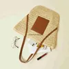 Сумки на плечах повседневная соломенная сумка для пакета сплетения с высокой пропускной способностью.