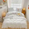 Bedding sets Lace Bed Skirt Luxury Princess Girl Bedspread Queen King Size Spring Fitted Sheets Bed Mattress Cover Retro Bedding with Skirt