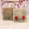 Etiketter Taggar 100st Flower Mönster Stud Jewelry Earring Display Papperspaket Kort DIY Handgjort/Marble Heart Elegant Stud Earring Card Q240217