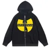 Men's Hoodies Sweatshirts Graphic Wu Gothic Y2K Zipper Up Hip Hop Hoodies Sweatshirt inner Fleece Harajuk High Street Mens Womens Streetwear Coat T240217