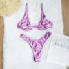 Kvinnors badkläder Vikinii Push Up Bikinis 2023 Sexig Shiny Baddräkt Kvinnliga badar Badsuits Lätt lila badkläder Kvinnor Swimmsuit Ny J240202