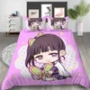 Conjuntos de cama dos desenhos animados demon slayer conjunto de cama capas edredão japão anime 3d impresso consolador conjuntos roupa cama (sem folha)