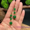 Boucles d'oreilles pendantes vert Jade véritable luxe amulettes naturelles Vintage charmes bijoux de créateur pierre précieuse 925 argent femmes accessoires de charme