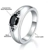 Cluster Rings BOEYCJR 925 Silver Unisex Style Black MoissaniteVVS1 Engagement Ring For Women Or Men