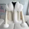 Women's Fur Vintage Imitation Grass Coat Short 2024 Furry Woolen Collar Thickened Warm For Winter Pink