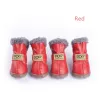 Ubrania dla psów ciepłe zimowe buty dla zwierząt domowych 4pcs/set do psa na zewnątrz wodoodporne strój na rakiety śnieżne