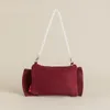 Sacs de soirée MBTI Mignon Rouge Femmes Sac à bandoulière Toile Bow Vintage Lolita JK Petit Mode Bandoulière Casual Perle Élégant Femme Sac À Main