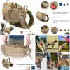 Coleiras para cães trelas trelas tático arnês militar sem pl pet colete para cães médios grandes treinamento caminhadas molle com bolsas dr dhpiz