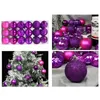 Decoración de fiesta Bolas de árbol de Navidad 36PCS Forma especial Galvanizado Pintado Inastillable Juego de bolas colgantes Adornos de 2,4 pulgadas