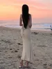 Robes décontractées WOMENGAGA Corée Slim Élégant Féminin Sexy Lace Up Taille Haute Body Sling Robe Pour Femmes Mode Tops 2024 JNL5