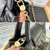 23K Luxury Handbag Designer Women's Shoulder Bag 19cm Leather Ringer Gold Hardware Metal Buckle Detachable Matelasse Chain Crossbody Bag Makeup Bag Fashion Sacoche