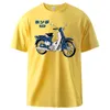 T-shirts masculins classiques Super Cub C50 Motorcycles imprimé Tshirt Man Cotton Fashion Short manchée