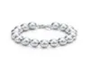 Omhxzj Hela pärlsträngar personlighet Fashion Woman Girl Party Gift Silver 10mm ihåliga pärlor kedja 925 Sterling Silver Brace3004506