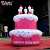 wholesale Outdoor Dekorative 2M Höhe Aufblasbare Kuchen Modell Inflation Simulation Lebensmittel Modelle Blow Up Geburtstag Kuchen Ballon Für Werbung