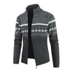 Chandails masculins Stripe Stripe Tripted Cardigan épais talon de pull à sweats à capuche décontractés Collier Automne Fleep Faux Fur Cold