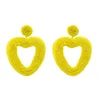 Dangle Earrings Romantic Big Hollow Heart Drop For Women Resin Beads Statement Handmade Brincos Party Jewelry Year Gift