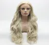 Iwona Hair Beautiful Wavy Long White Honey Blonde Mix Wig 12161001 Half Hand Tied Heat Resistant Synthetic Lace Front Wig6449883