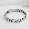 Charm Bracelets S925 Sterling Silver Side Heavy Industry Bracelet Retro Neutral Style