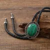 Strikjes Vintage Steen Cowboyhoed Bolo Tie Westerse Punk Kunstleer Touw Stropdas Sieraden Shirt Ketting Ketting Voor mannen Vrouwen