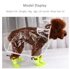 4pcsSet Dog Rain Boots Waterproof Shoes Fleece Lined Adjustable Rubber Pet Snow for Small Medium Dogs AntiSlip 240129