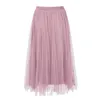 Gonne Paillettes Lungo Tulle Tinta unita Gonna elegante Maglia a strati Lunghezza Orlo grande Per donna Glamour Aderente increspato