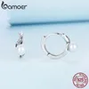 925 Sterling Silver Quality Shell Pearl Ear Buckles Zircon Geometric Earrings For Women Födelsedag Fina smycken BSE710 240119