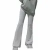 レディースパンツリネンズボン女性用のポケットを使って、コマー弾性ウエストスウェットパンツレディースペーパーバッグカジュアル