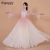 Stadiumkleding Prestatiekostuum Vrouwelijke volwassene Grote schommeljurk Elegante lange Hanfu Chinese klassieke dans