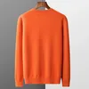 100% Pure Wool Sweater Men First Line Garment Seamless Pullover Spring and Autumn Basis Loose Casual Cashmere Knitting Sweater 240125