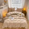 Bedding sets Lace Bed Skirt Luxury Princess Girl Bedspread Queen King Size Spring Fitted Sheets Bed Mattress Cover Retro Bedding with Skirt